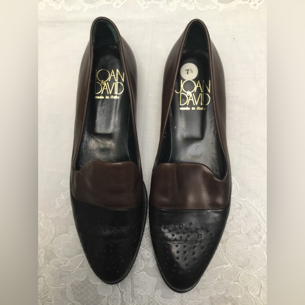 Joan & David Black and Brown Leather Loafers